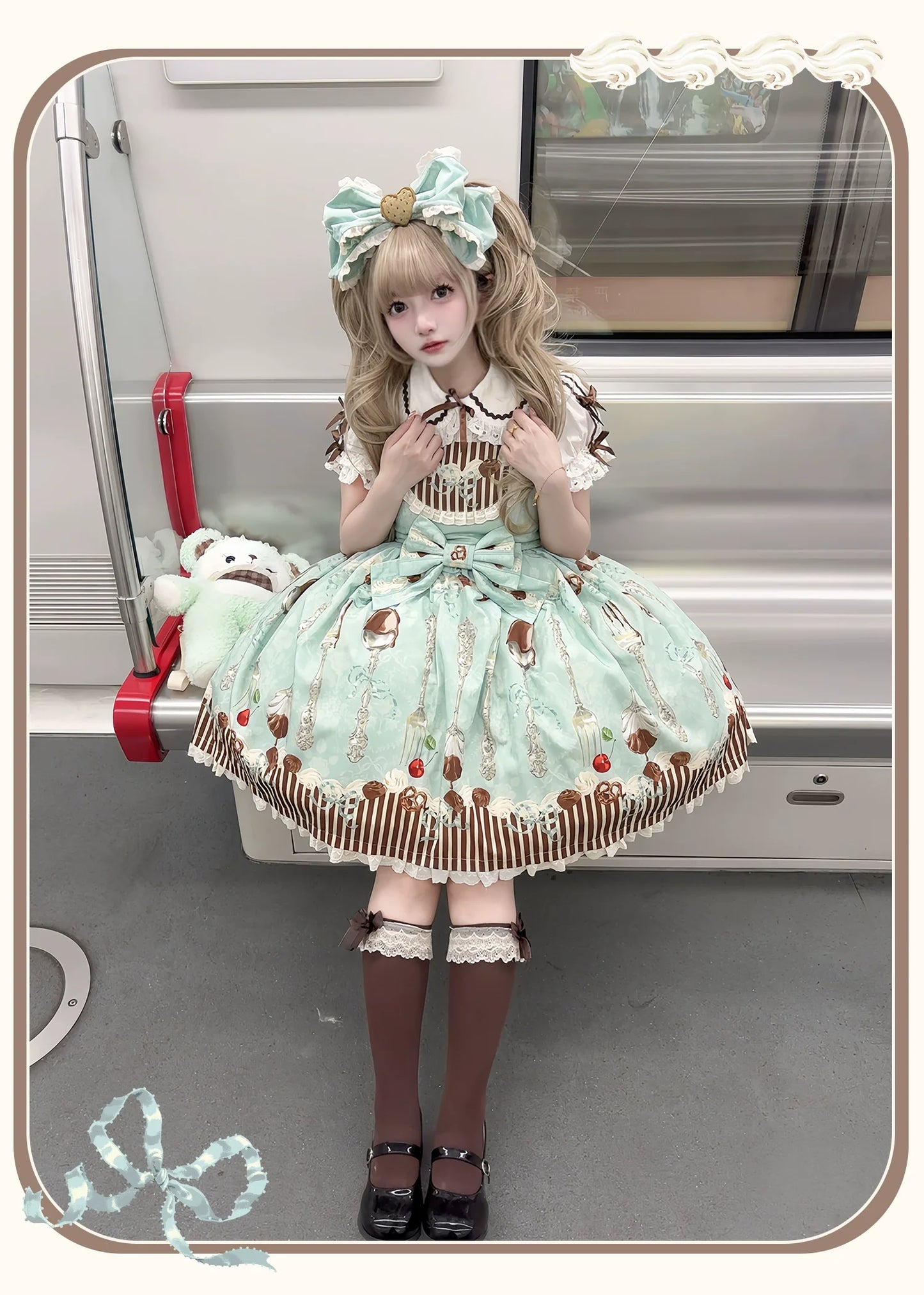 Sweet Dream Sheep - Sweet Dessert - Green Lolita Jumper Dress Lolita Headwear