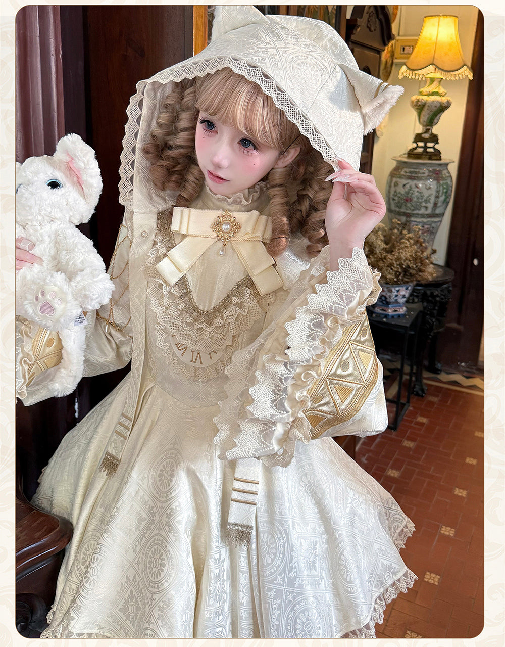 LizBird - Reincarnation of Time - Elegant Lolita OP Set with Waist-Cinching and A-Line Styles