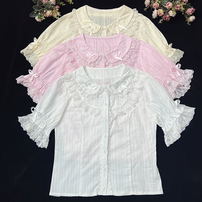DMFS Lolita - Summer Short Sleeve Cotton Lolita Blouse