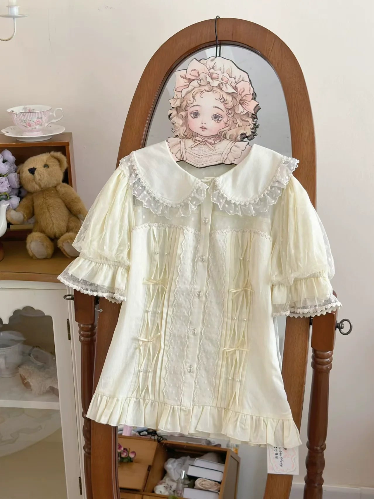 Magic Tea Party - Little Heart - Cotton Lolita Shirt Versatile Puffy Sleeve Blouse