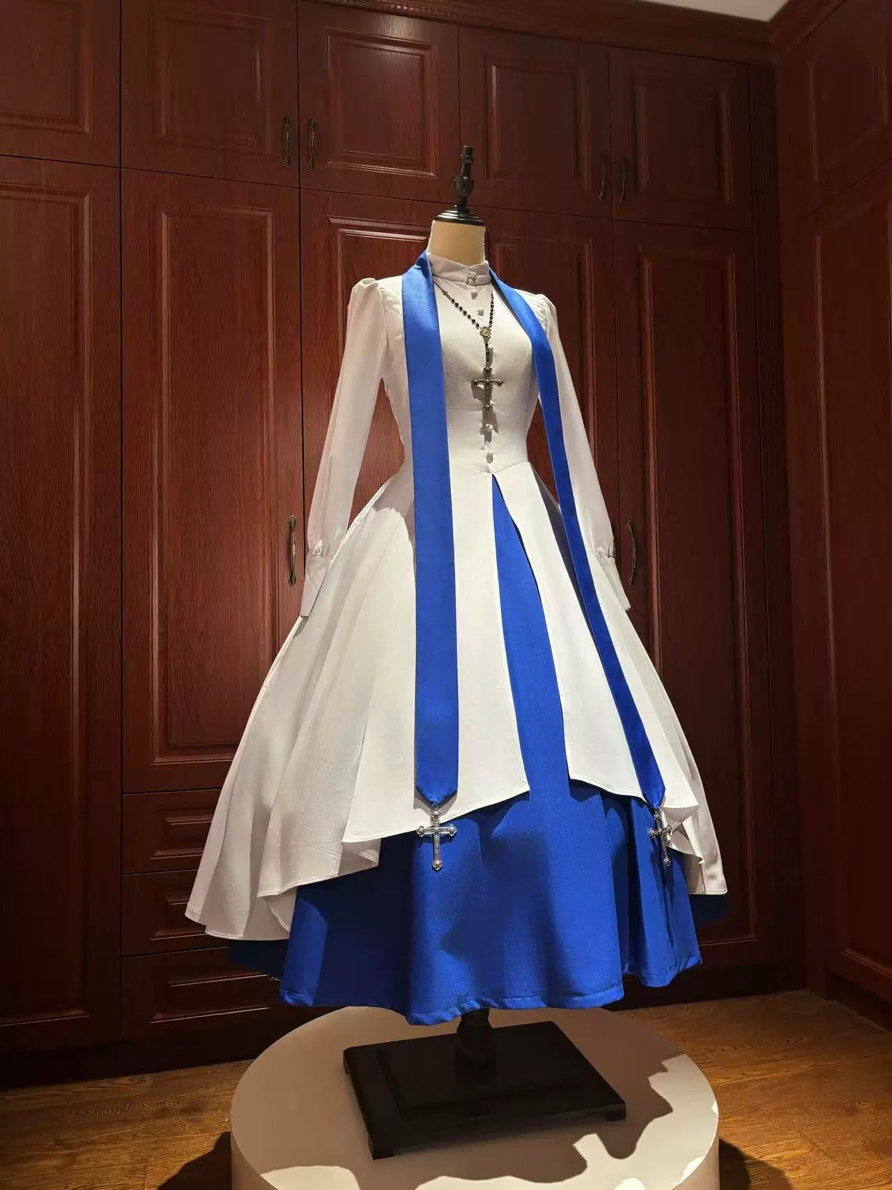 LetterfromGod - Night Watchman - Gothic Lolita OP Dress, Open-Front Hem