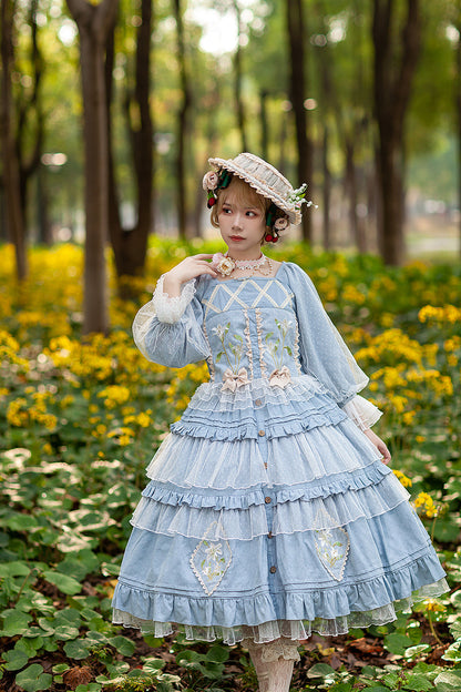 Infanta - Melaleuca Lily - Embroidery Country Lolita Blouse and Skirt