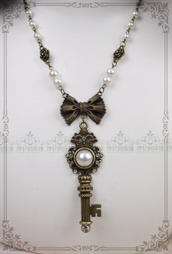 Rose of Sharon - Gothic Lolita Retro Pearl Necklace