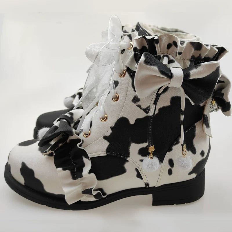 Fairy Godmother - Enthusiastic Ideation - Elegant Lolita Shoes Fleeced Short Martin Boots