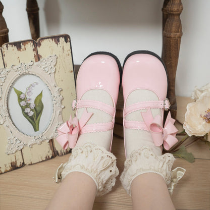 Dolly Doll - Apple Candy - Mary Jane Lolita Shoes Bow PU Low-Mid Heel Shoes