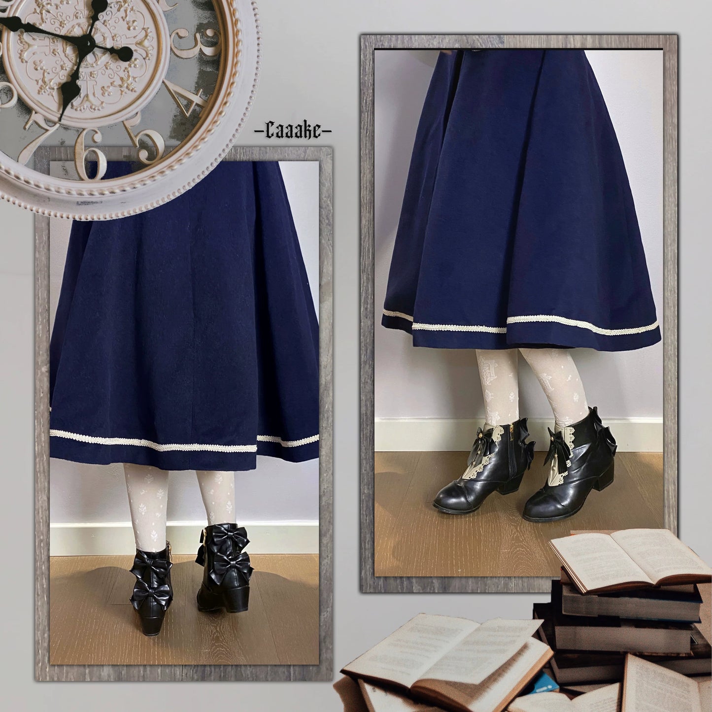 Unideer - Galaxy Traveler - Classic School Lolita Overcoat with Detachable Cape and Bow