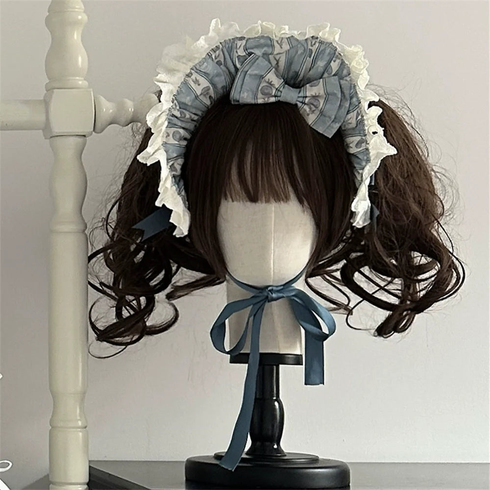 Babyblue - Animal Dinner Handle - Sweet Doll Lolita Headband BNT Bow Trailing Clips