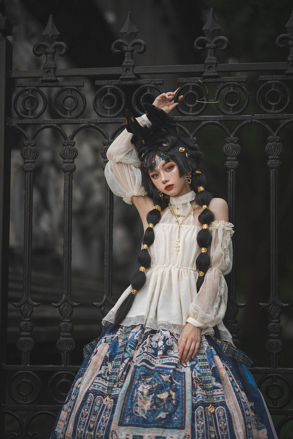 Miss Point - Dusk Bester - Egyptian Lolita Halter Attached Sleeve Blouse