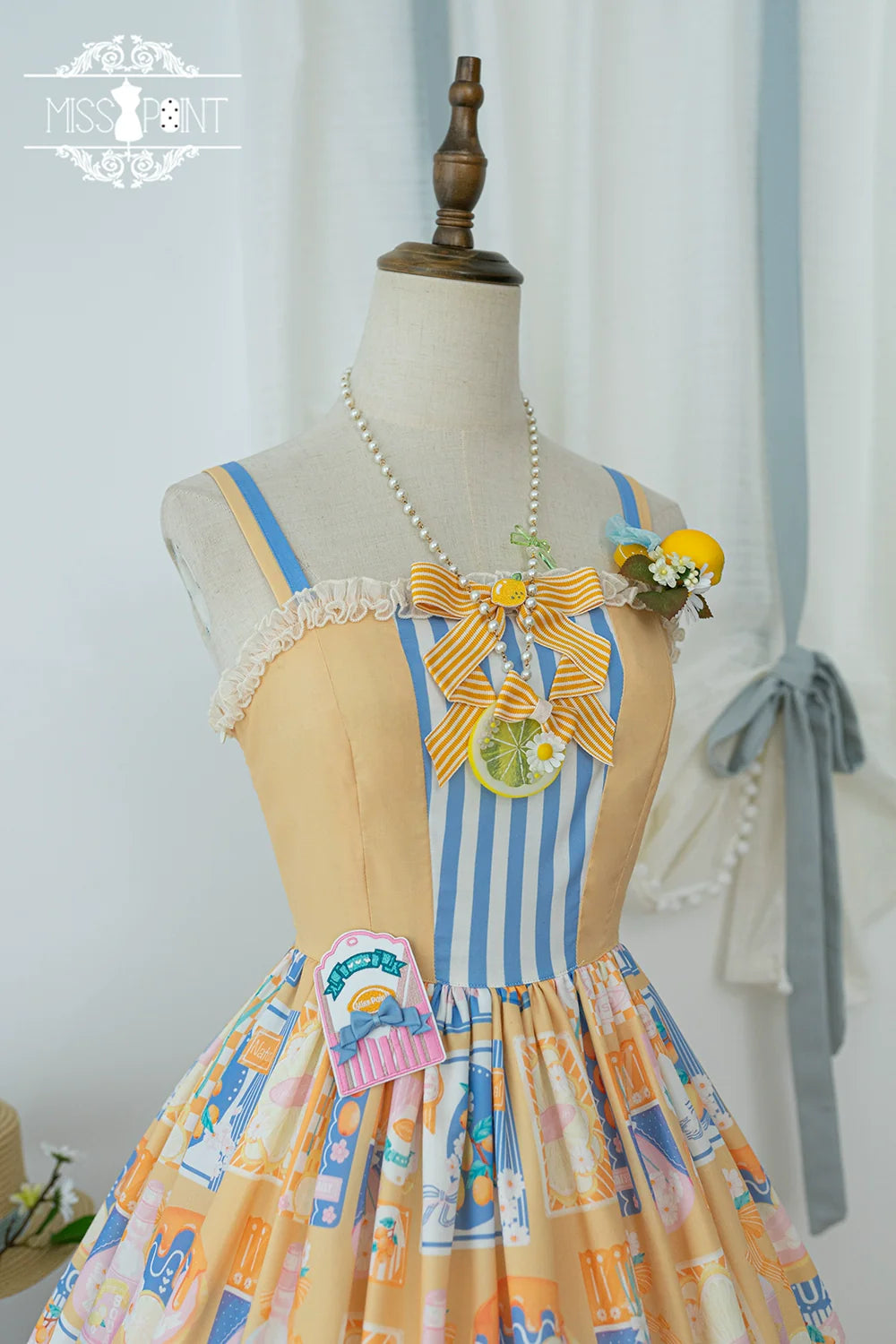 Miss Point - Daisy Lemon - Daily Lolita Lemon Print JSK Customized