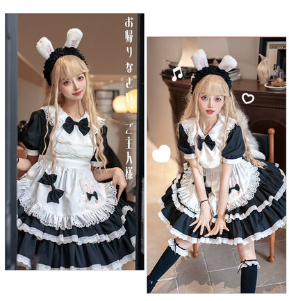 OCELOT - Leopard Bunny - Classic Maid Lolita OP with Apron and KC