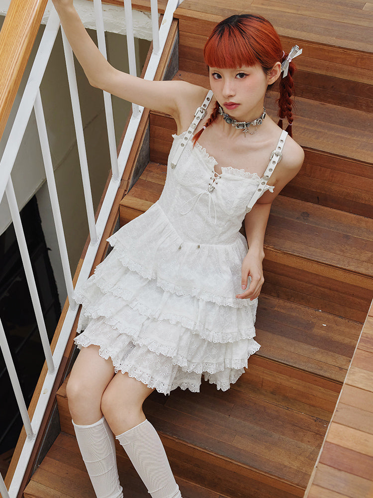 Strap lace cake skirt【s0000002510】