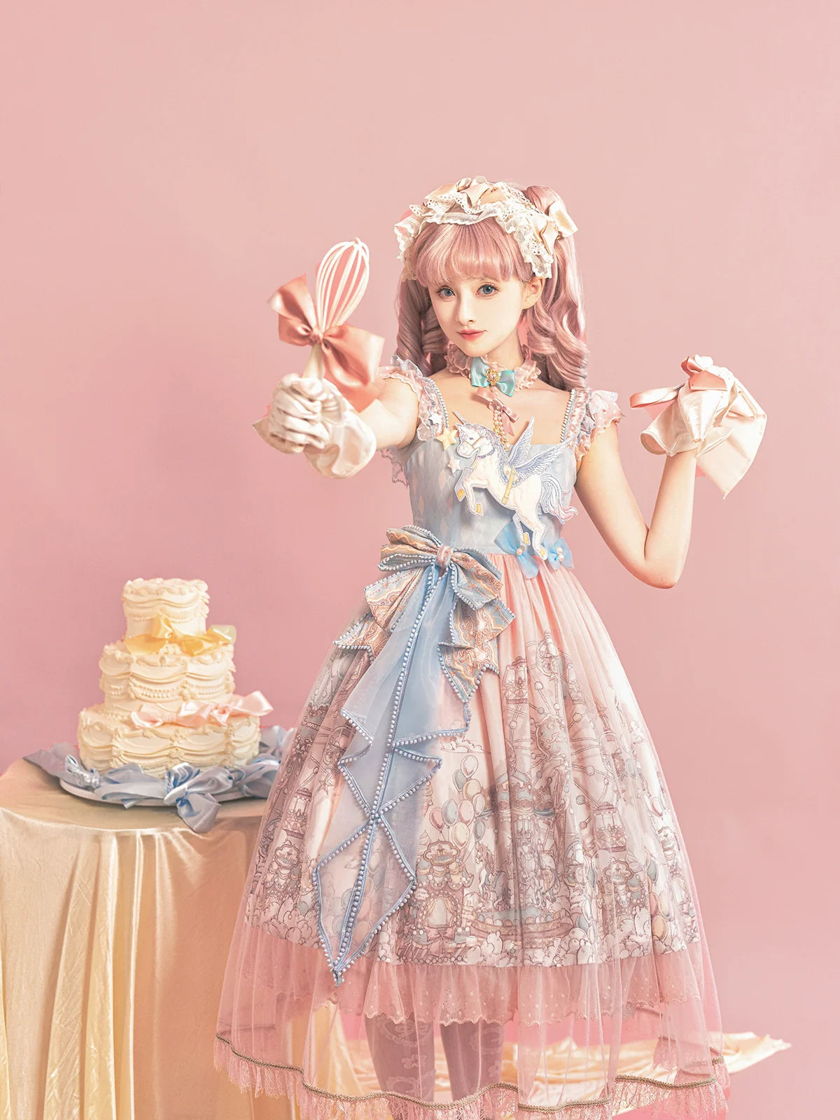 Designer Gift - CloudPlay - Sweet Lolita JSK Dress, Carousel Print