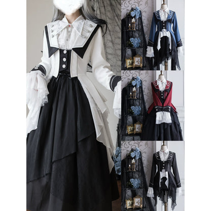 Silent Mars - Raven Crown - Gothic Lolita Suit Shirt Military Coat Skirt and Pants