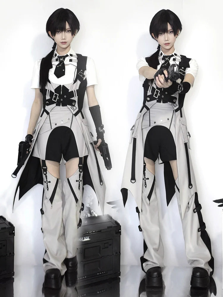 Letters from Unknown Star - Sky Core Record - Ouji Lolita Shorts Suits Short Sleeve Dress Set