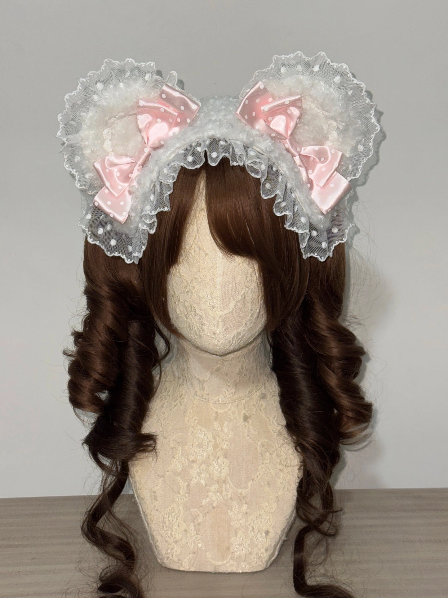 MAID - Sweet Lolita Handmade Lace Headband, Bear Ear Design