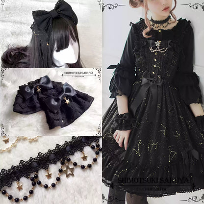Sakuya Lolita - Whisper Of Stars - Constellation Foil Printing Elegant Lolita High Waist JSK Dress