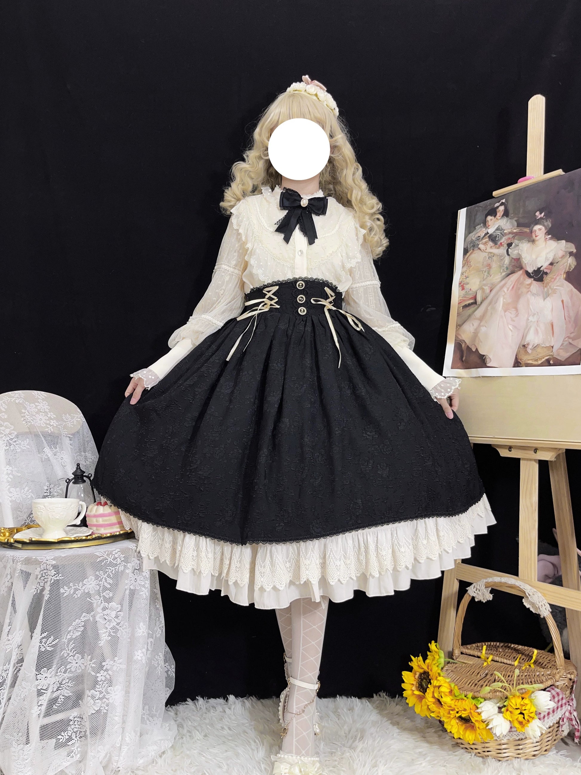 DMFS Lolita - The Heart of the Rose - Elegant Retro Lolita Skirt High Waist SK Blouse