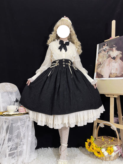 DMFS Lolita - The Heart of the Rose - Elegant Retro Lolita Skirt High Waist SK Blouse