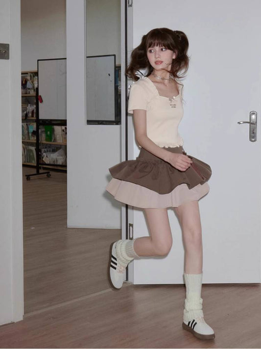 Sweet brown cake skirt【s0000008884】