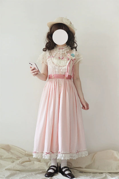 Uncle's Workshop - Fluttering Cherry Spring Strings - Cotton Sweet Lolita JSK Dress