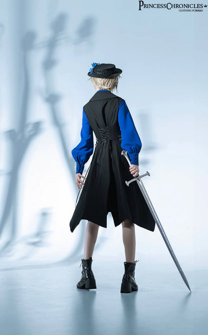 Princess Chronicles - Floating Phantom - Ouji Lolita Shorts Retro Blue Shorts