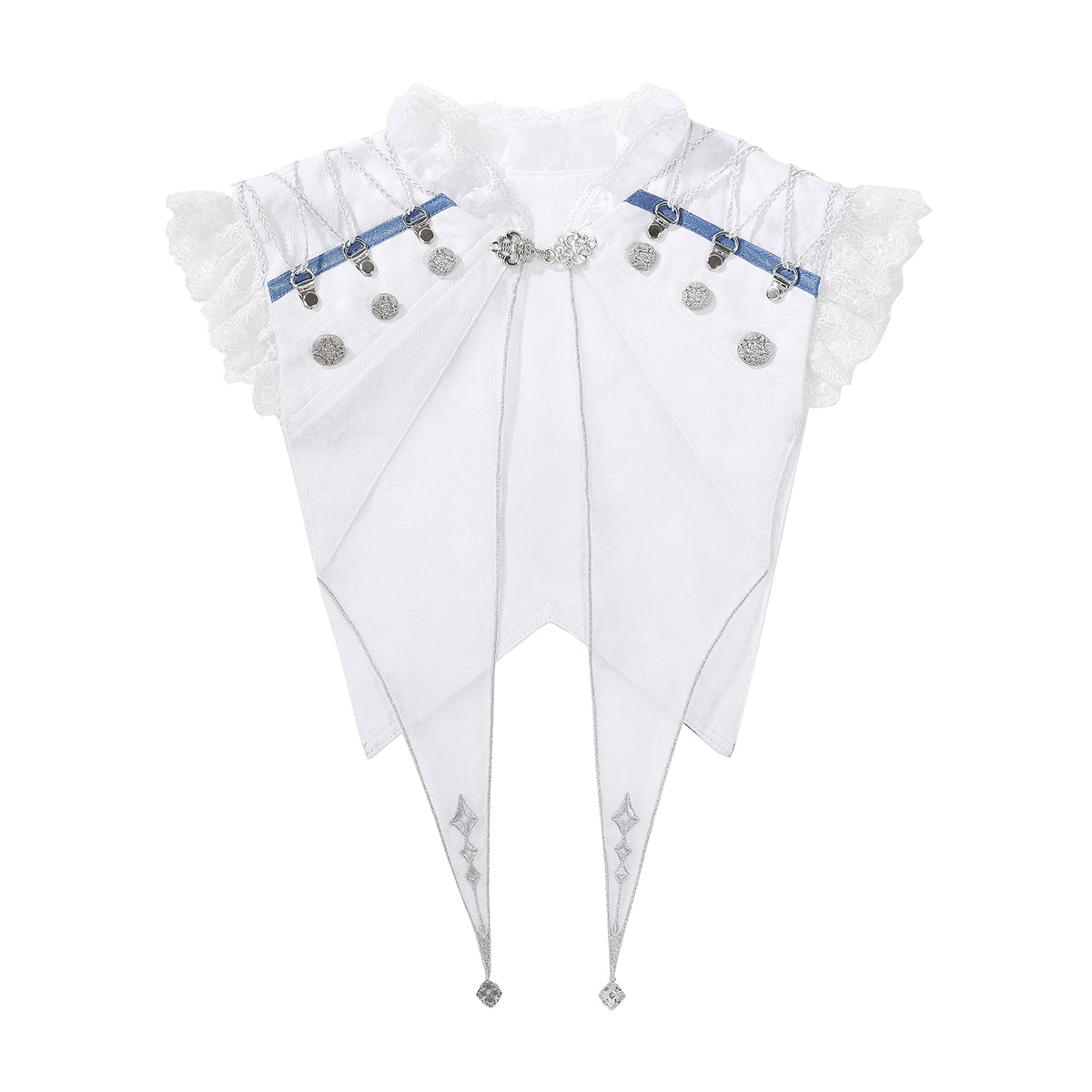 Designer's Gift - Blue Dragon Bone - Ouji Lolita Shorts Suit with Embroidery and Trailing