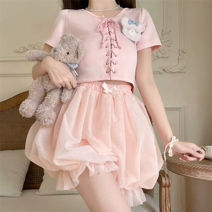 Sugar Girl - Casual Lolita Bloomer Solid Color Organza Shorts Bloomers