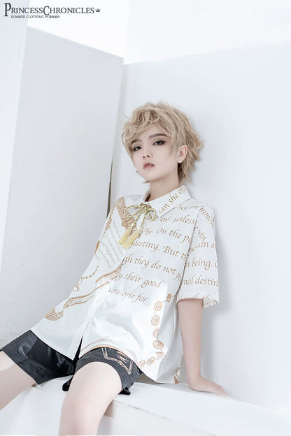 Princess Chronicles - Dark Fairy Tale - Ouji Lolita Casual Shorts Shirts