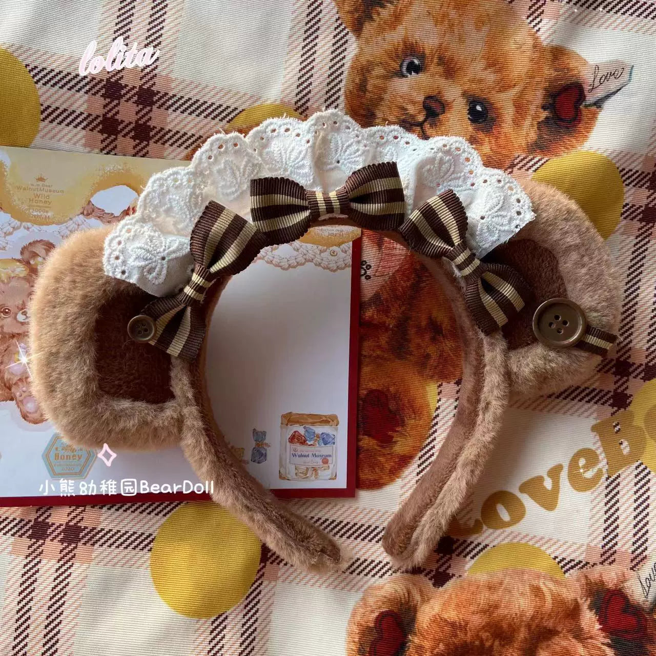 Bear Doll - Kawaii Lolita KC Sweet Butterfly Bow Lolita Headband