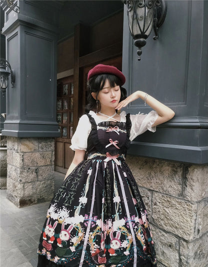 Niu Niu - Picnic Bunny Girl - Plus Size Lolita JSK Short Sleeve OP Dress