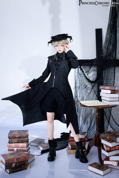 Princess Chronicles - Wind - Ouji Lolita Black Long Vest