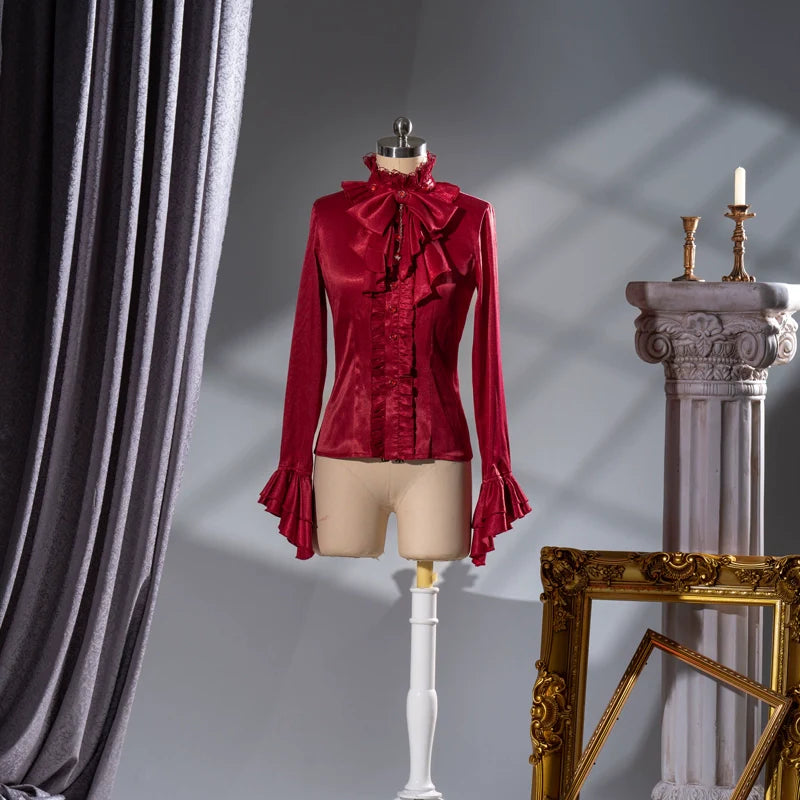 Forest Fluorescent Carps - Rose Countess - Ouji Lolita Pants Suit Prince Coat Elegant Shirt Trailing