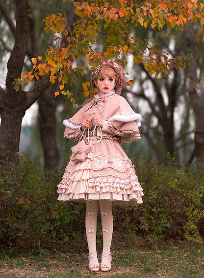 Youpairui - Helford - Sweet Coordinated Lolita Suit Pink Plaid Lolita SK Set