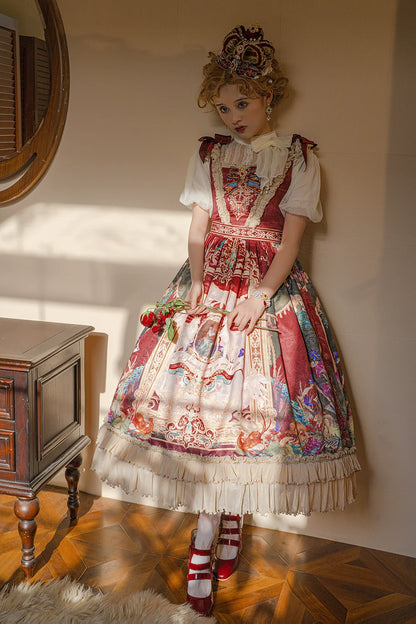 Miss Point - Kaleidoscope - Retro Lolita Dress Oil Painting Print JSK Dress Customized