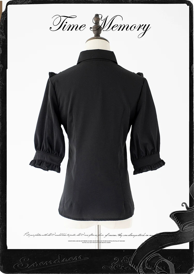 Time Memory - Earl Girl - Chiffon Classic Lolita Shirt, Mid-Length Mutton Sleeves