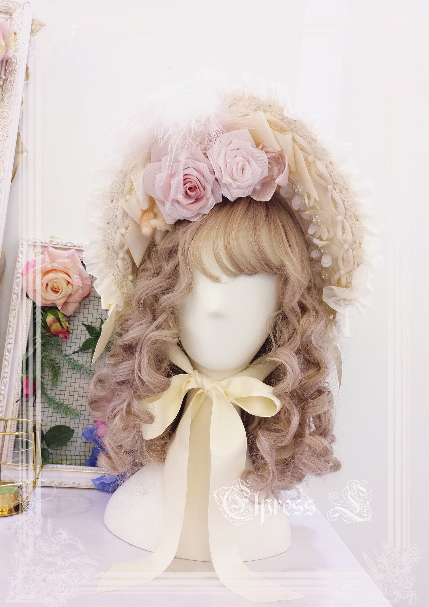Elpress L・杆edding Lolita Floral Headdress BNT Veil