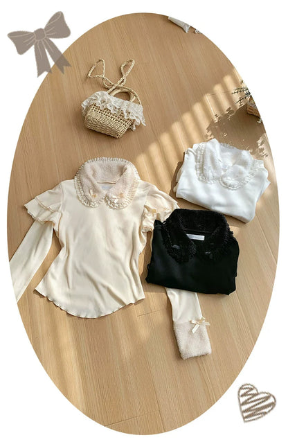 With PUJI - Sweet Lolita Innerwear Autumn and Winter Lolita Sweater