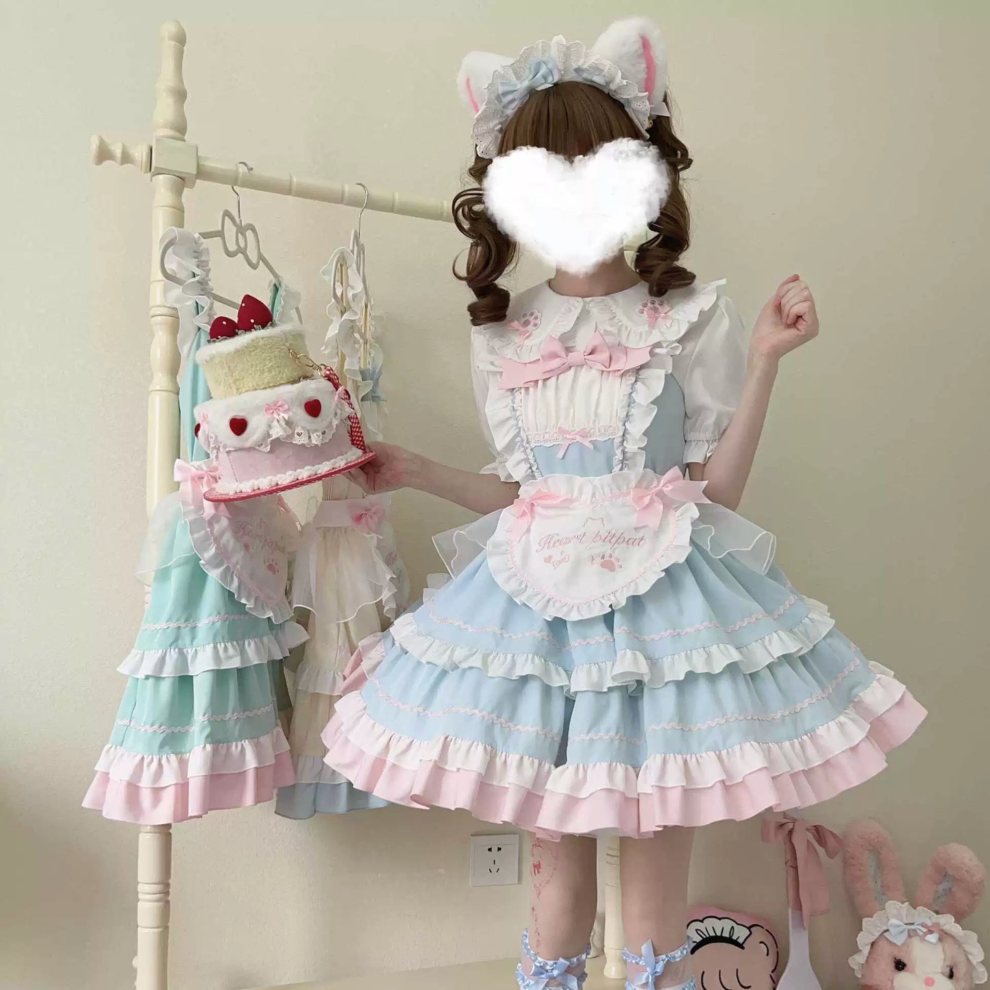 Sugar Girl - Cat Ear Tale - Sweet Lolita Jumper Dress Suspender Dress