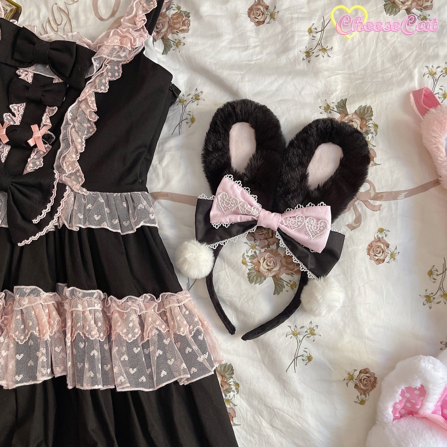 Cheese Cat - Cute and Fluffy Rabbit Ear Lolita KC