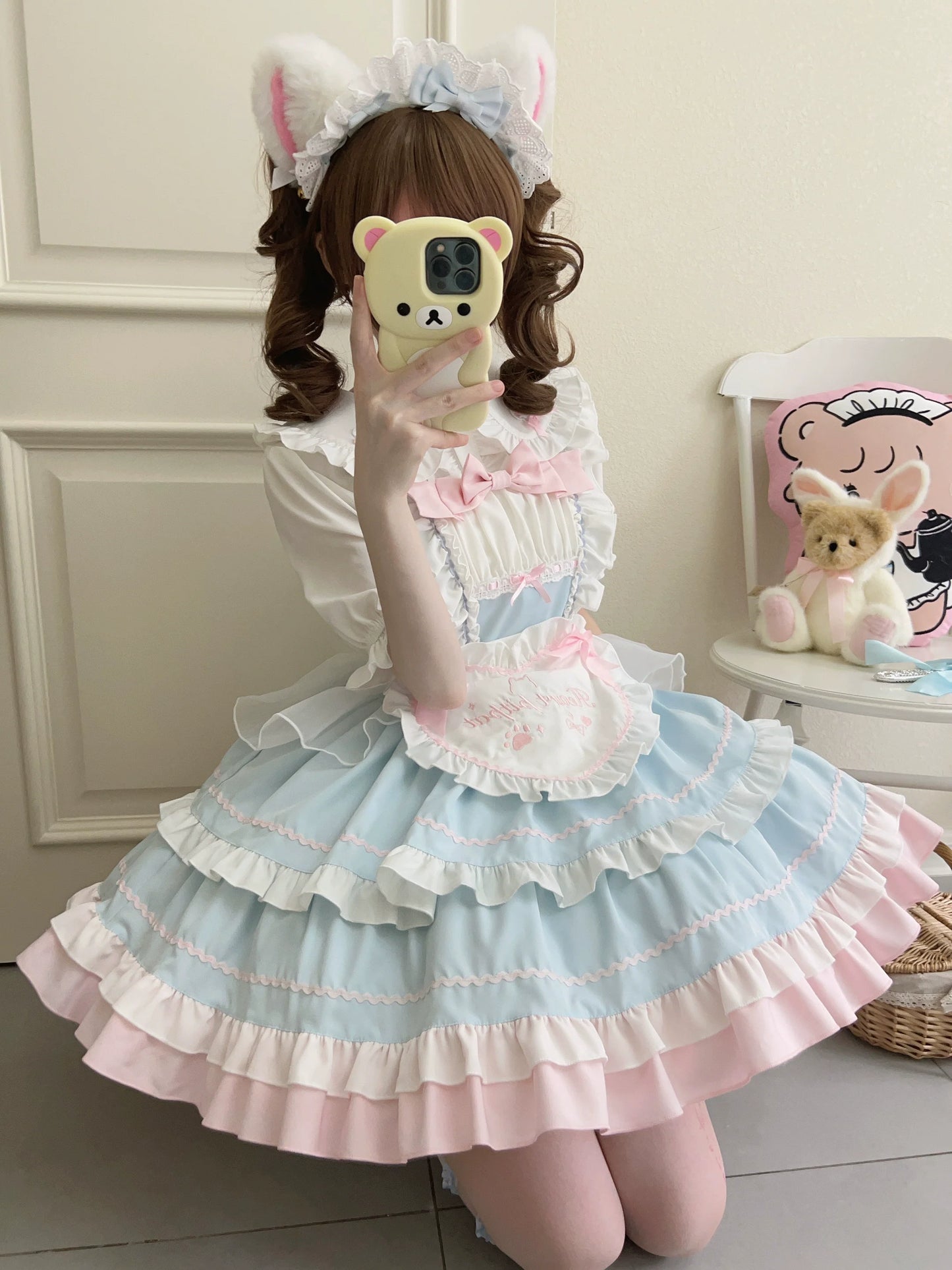 Sugar Girl - Cat Ear Tale - Sweet Lolita Jumper Dress Suspender Dress