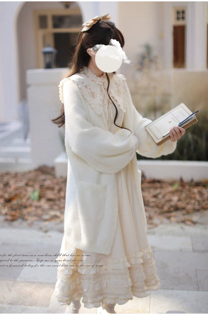 HuTaoMuJK - Wind Kiss Tulip - Classic Lolita OP Elegant Lolita Cardigan