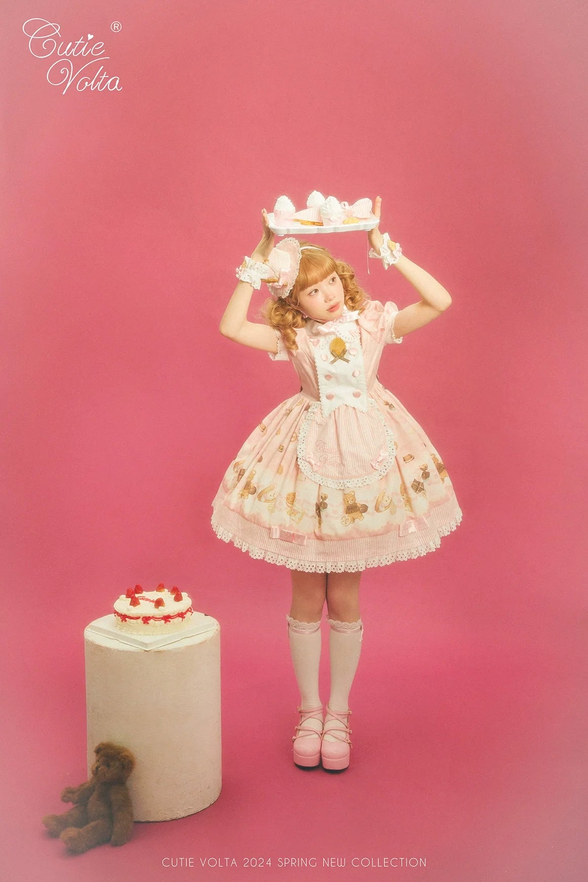 CutieVolta - Blissful Confectionery - Sweet Lolita OP Dress Bear Print JSK