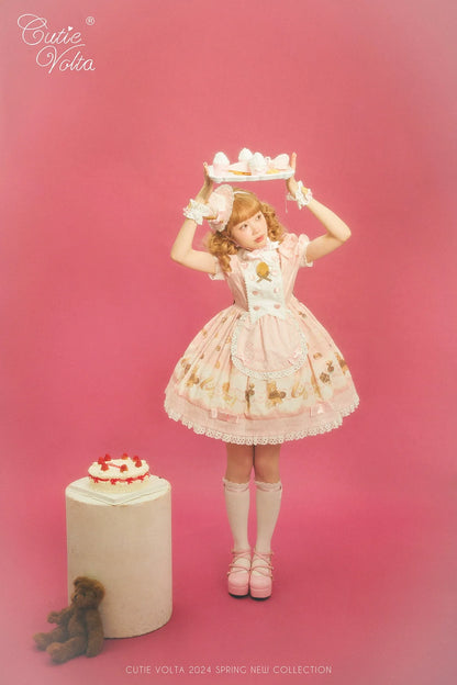 CutieVolta - Blissful Confectionery - Sweet Lolita OP Dress Bear Print JSK