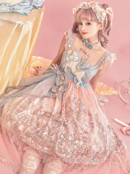 Designer Gift - CloudPlay - Sweet Lolita JSK Dress, Carousel Print