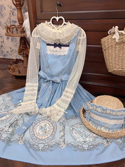 DreamWhale - Small Porcelain Plate - Classic Lolita JSK Printed Dress