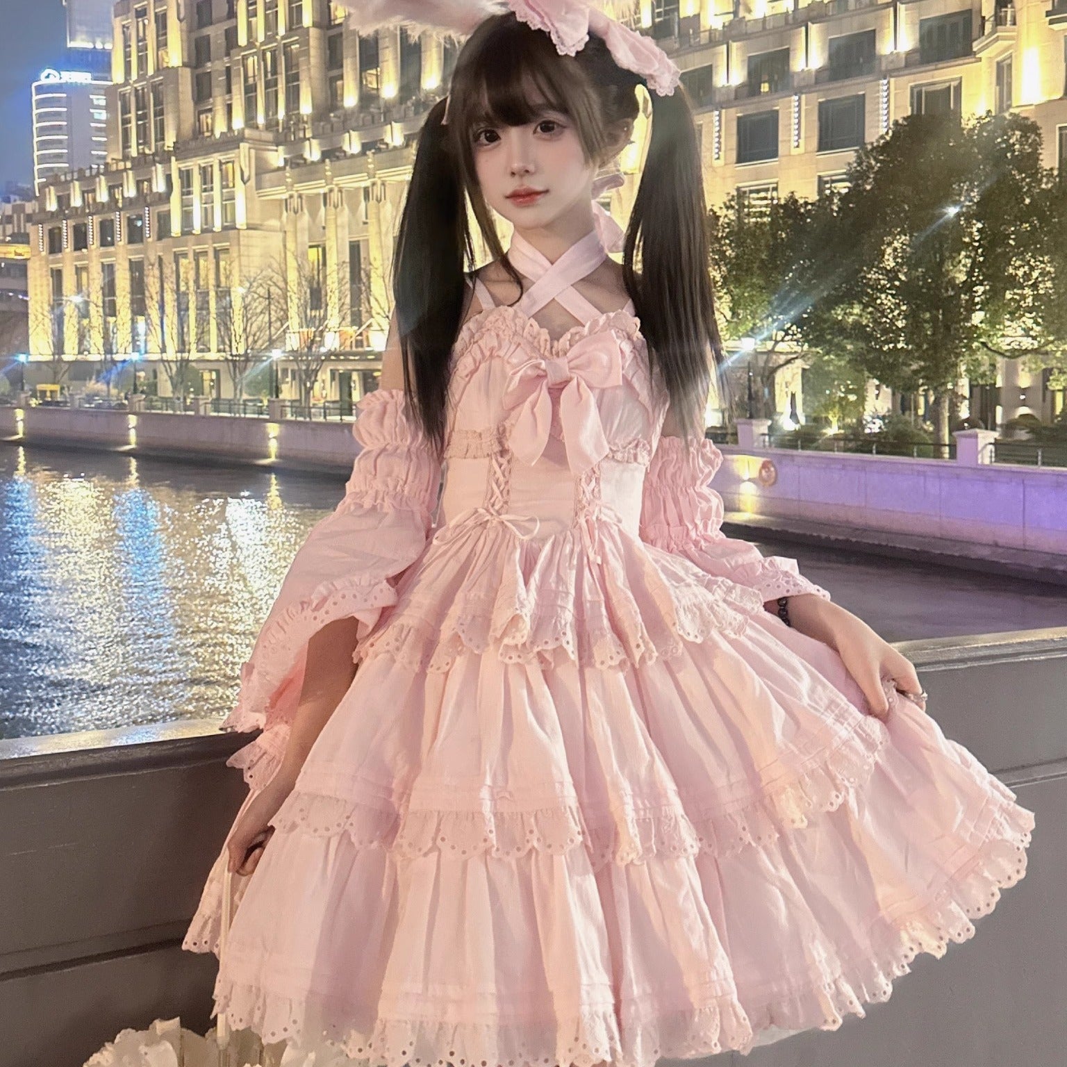 MEEKWIND - Miss Flora - Cotton Sweet Lolita Dress Set Doll-like OP and JSK