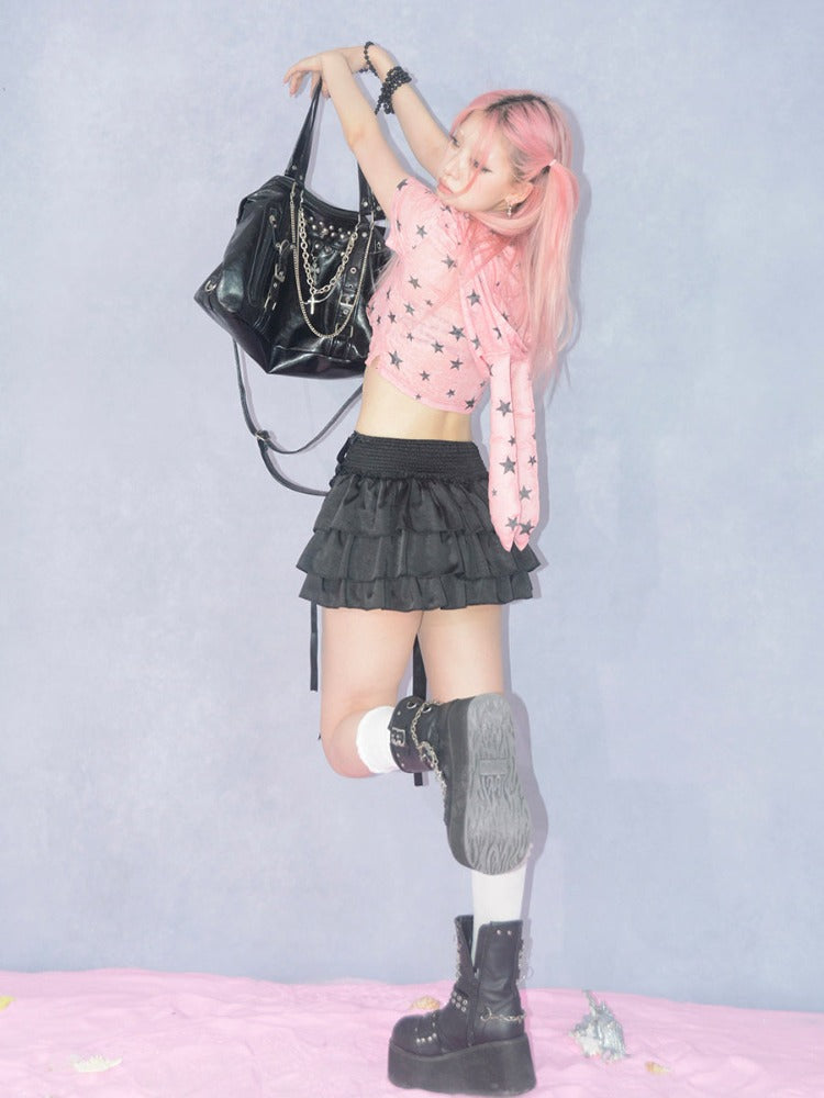 Rabbit ears hooded short-sleeved tops【s0000002814】