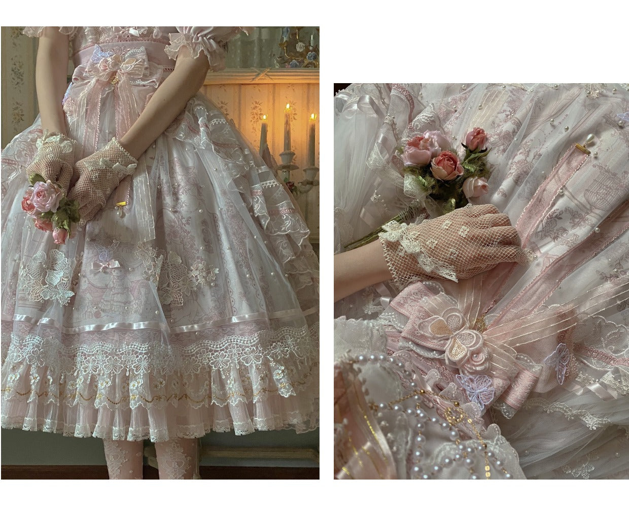 Garden Cat - Sunset Realm Lolita Bride Gorgeous OP FS