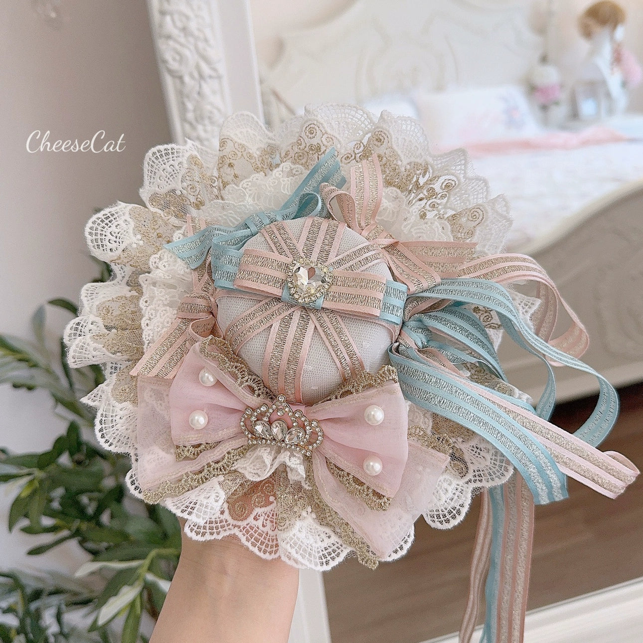 Cheese Cat - Sweet Lolita Cake Top Hat Handmade Lolita Accessory