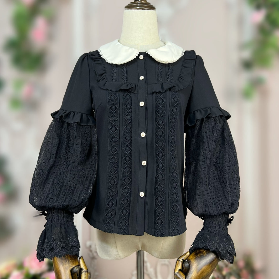 DMFS Lolita - Vintage Lolita Mutton Leg Sleeve Blouse Doll Collar Shirt